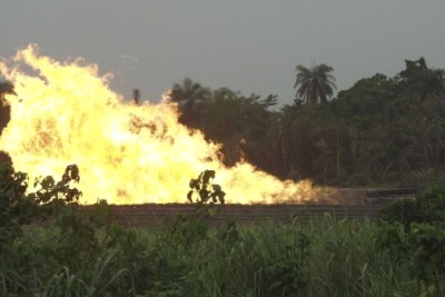 A gas flare in Nigeria:The effects of gas flaring impacts on global warming in Africa.