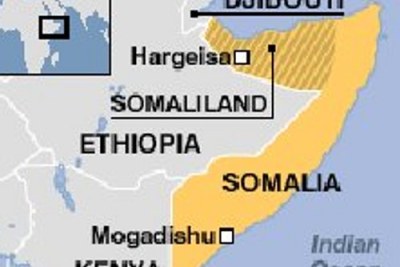 Somalia map showing Somaliland.