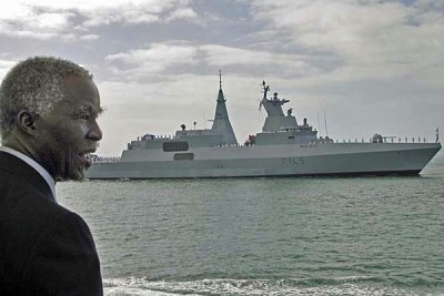 Former President Thabo Mbeki was forced out of office over attempts to prosecute Jacob Zuma, his deputy, over the arms deal, which included the purchase of this German-built naval frigate.