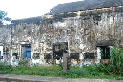 A damaged power plant of the Liberian Electricity Corporation.