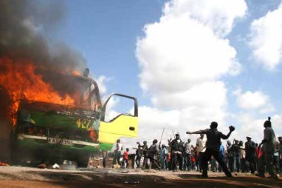 The post-election violence in early 2008 resulted in more than 1,000 deaths and the displacement of at least half a million Kenyans (file photo)