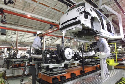 The Volkswagen plant in Uitenhage: The National Development Plan seeks to eliminate poverty and reduce inequality by drawing on the energies of the the country's people, growing an inclusive economy, enhancing the capacity of the state, and promoting leadership and partnerships throughout society.