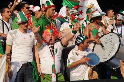 Des supporters de l'équipe algérienne.