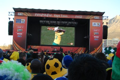 Bafana v France at a Cape Town Fan Park