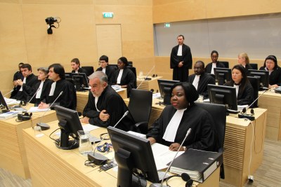 Representatives of the Office of the Prosecutor and the Registry of the Court at the International Criminal Court (file photo).
