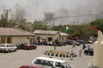 Révoltes à Kano après les résultats provisoires qui ont annoncé la victoirede  Goodluck Jonathan à l'élection présidentielle.