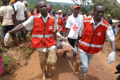 Red Cross personnel were on hand to treat the wounded (file photo).