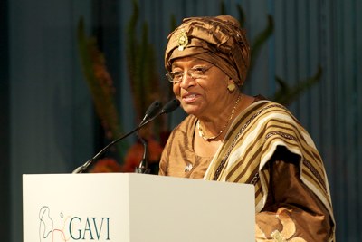 A passionate advocate for women and childrens rights, Liberias President Ellen Johnson Sirleaf addressing the GAVI Alliance Pledging Conference in London on 13 June 2011. Her humble and persistent support for GAVIs mission to save childrens lives and protect peoples health by increasing access to vaccination in developing countries helped attract unprecedented additional donor funding for childhood immunisation.