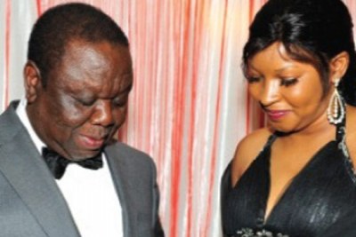 File Phote:MDC-T leader, Morgan Tsvangirai, places an engagement ring on the finger of Elizabeth Macheka.