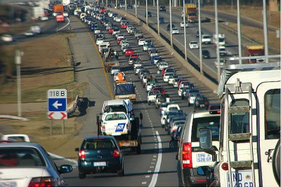 Traffic in Johannesburg.