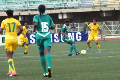 Banyana Banyana facing Nigeria in a previous international friendly match.