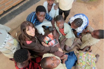 University of California, Riverside's Gabriela Canalizo teaches astronomy to Malawian children.