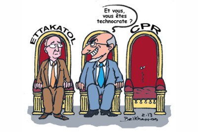 Caricature sur la crise politique tunisienne
