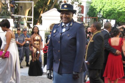 National Police Commissioner Mangwashi Victoria Riah Phiyega at the opening of Parliament (file photo).