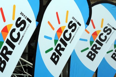 BRICS banner lifted for the fifth BRICS Summit at the Albert Luthuli International Convention Centre in Durban, where the BRICS Business Council was first launched.