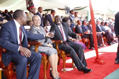 President Uhuru Kenyatta with his co-accused, Deputy President William Ruto.