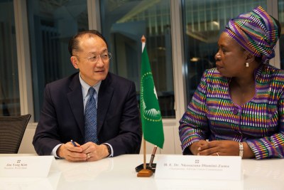 African Union Commission Chair Dr. Dlamini-Zuma meets with World Bank Group President Jim Young Kim.