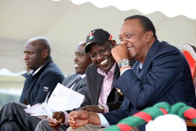 Kenyan President Uhuru Kenyatta and his deputy William Ruto (file photo).