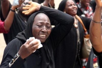 Chibok mother's crying.
