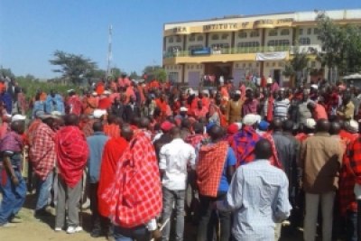 Narok residents during a protest to evict governor Samuel Tunai, over corruption allegations, in Narok town, Kenya.