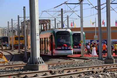 Official light rail pre-revenue testing in Addis Ababa.
