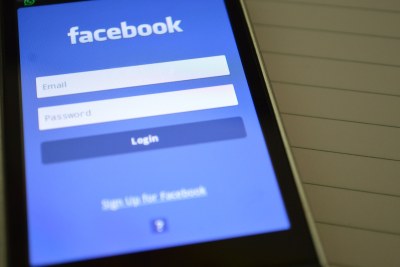 Smartphone accessing Facebook's mobile site.