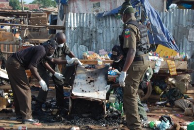 Anti-bomb squad at one of the scenes of the bomb attacks (file photo).
