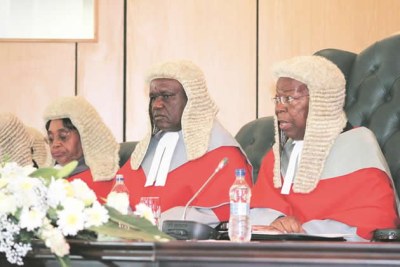 Chief justice Godfrey Chidyasiku (far right)