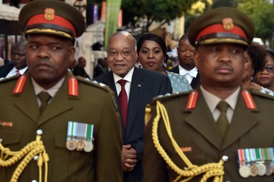 President Jacob Zuma arrives at Parliament (file photo).