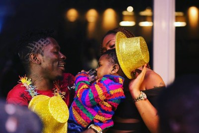 Shatta Wale with family