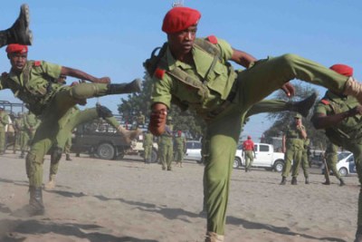 Police during a training exercise in Tanzania (file photo).