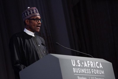 President of Nigeria Muhammadu Buhari addresses the U.S.-Africa Business Forum in New York on 21st of September, 2016.
