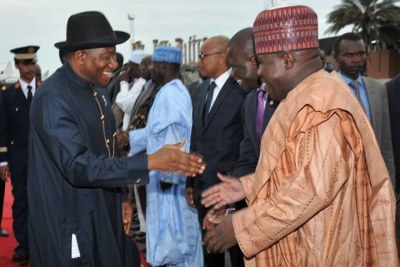 Former president Goodluck Jonathan with Senator Ali Sheriff (file photo).