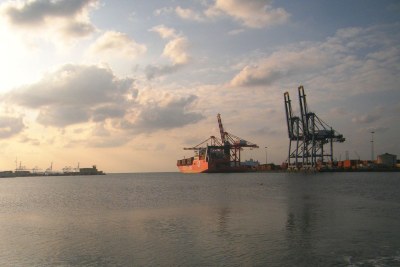 The container terminal at the Port of Djibouti.