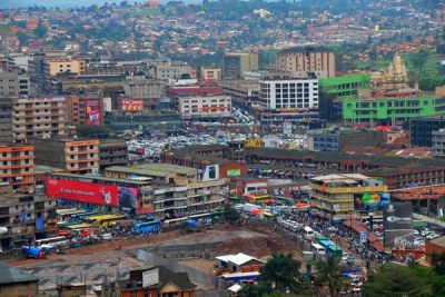 An aerial view of Kampala City (file photo).