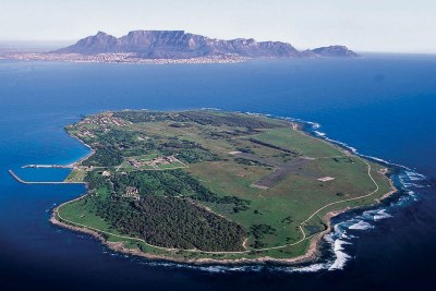 Aerial view of Robben Island.