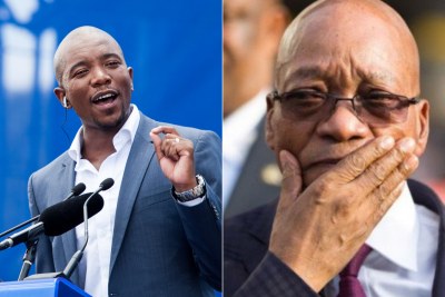 Left: Democratic Alliance leader Mmusi Maimane. Right: President Jacob Zuma.