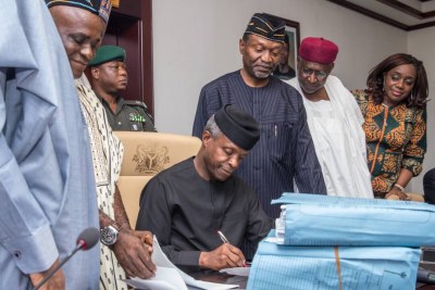 Acting President Yemi Osinbajo has signed the 2017 Appropriation Bill into law.
