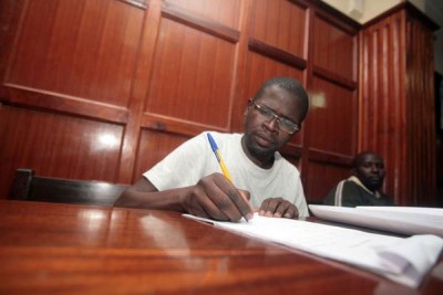 Walter Menya at Milimani Law Court in Nairobi.