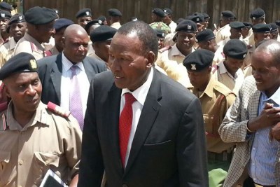 The late Interior Cabinet Secretary Joseph Nkaissery after meeting administrators in Narok County (file photo).