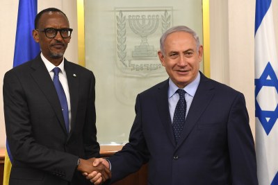 Le président du Rwanda Paul Kagame avec le Primier ministre Israelien Benjamin Netanyahu