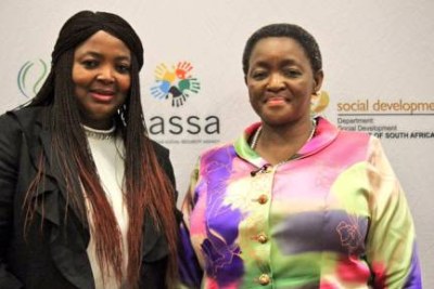 Pearl Bhengu, interim SASSA Acting CEO with Social Development Minister, Bathebile Dlamini
