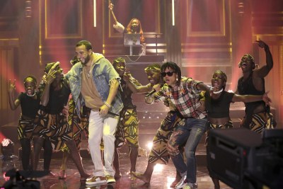French Montana Performed 'Unforgettable' With Swae Lee & Triplets Ghetto Kids on 'Fallon'