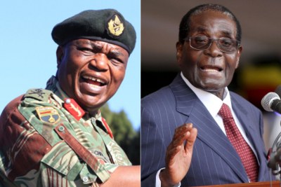 Former Zimbabwe President Robert Mugabe and former Commander of the Zimbabwe Defence Force, General Constantino Chiwenga.