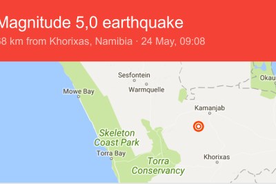 Namibia earthquake.