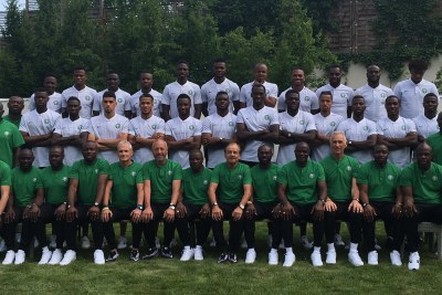 The Super Eagles’ Russia 2018 World Cup squad, including coaches and other backroom staff.