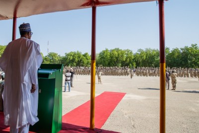 President Muhammadu Buhari in Maiduguri