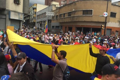 Protesters in Venezuela.
