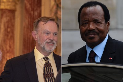 U.S. Assistant Secretary of State for Africa Tibor Nagy and President Paul Biya of Cameroon