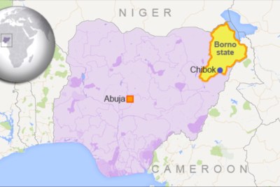 Map of Chibok, Nigeria.
